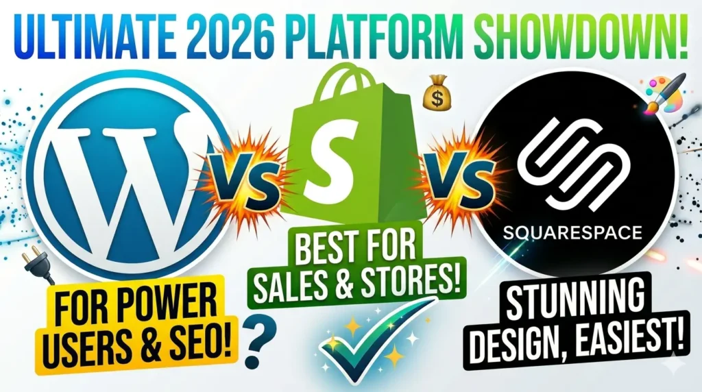 WordPress vs Shopify vs Squarespace (2026): Which Platform Should You Choose? 9 WordPress vs Shopify vs Squarespace 2026 comparison featured image