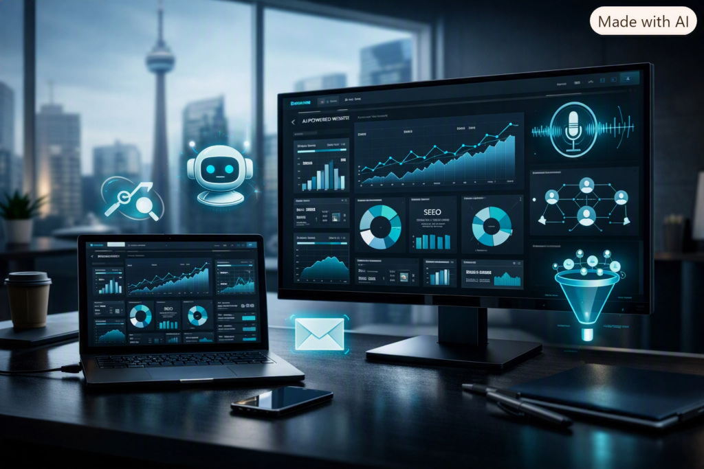 AI-powered website helping a Canadian business automate leads and customer support