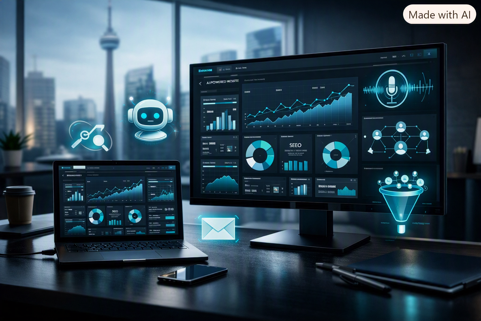 AI-powered website helping a Canadian business automate leads and customer support